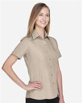 Harriton M560W Khaki — on model side