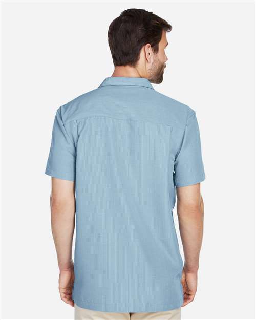 Harriton M560 Cloud Blue — on model back