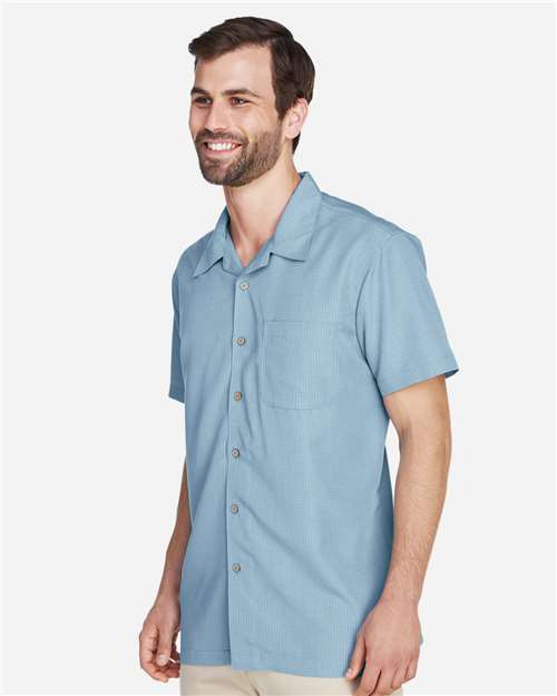 Harriton M560 Cloud Blue — on model side