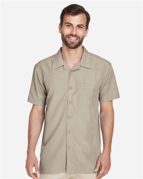 Harriton M560 Khaki — on model front