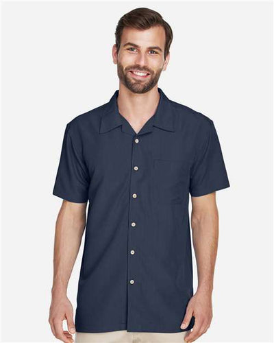 Harriton M560 Navy — on model front