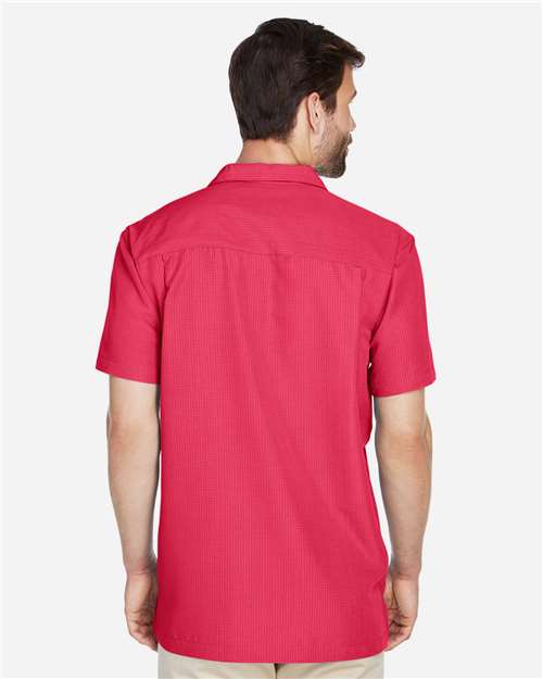 Harriton M560 Parrot Red — on model back