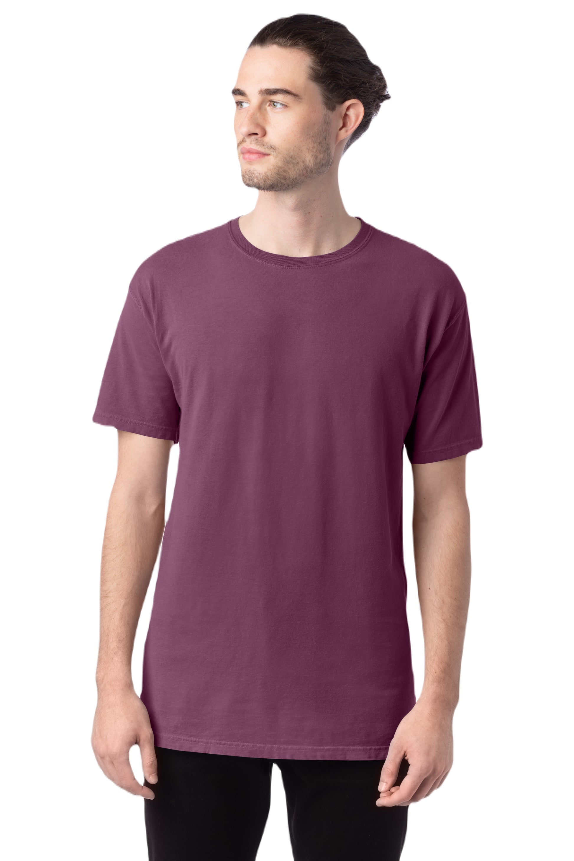100% Ringspun Cotton Garment-Dyed T-Shirt - Purple Plm Raisn