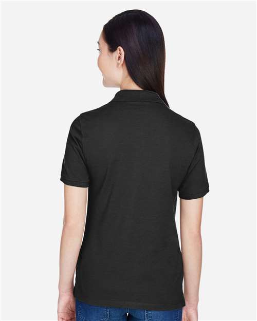 Harriton M265W Black — on model back