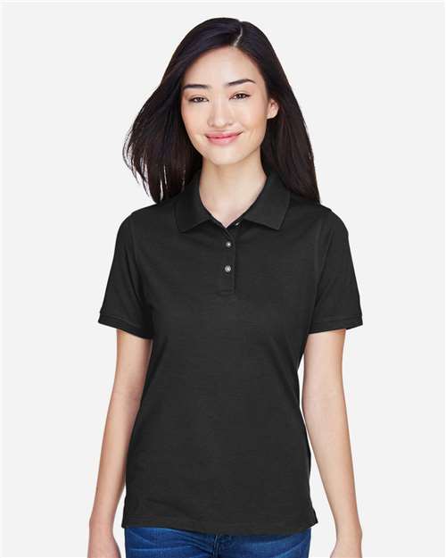 Harriton M265W Black — on model front