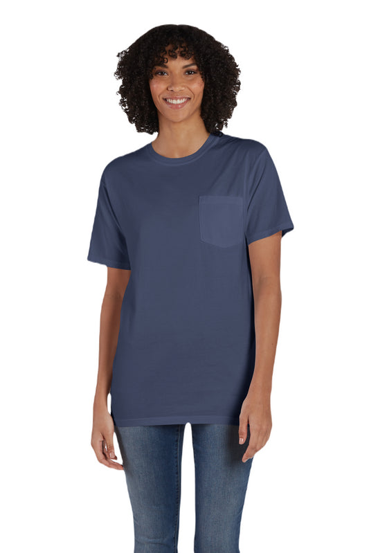 Unisex 100% Ringspun Cotton Garment-Dyed T-Shirt with Pocket - Anchor Slate