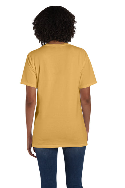 Unisex 100% Ringspun Cotton Garment-Dyed T-Shirt with Pocket - Artisan Gold