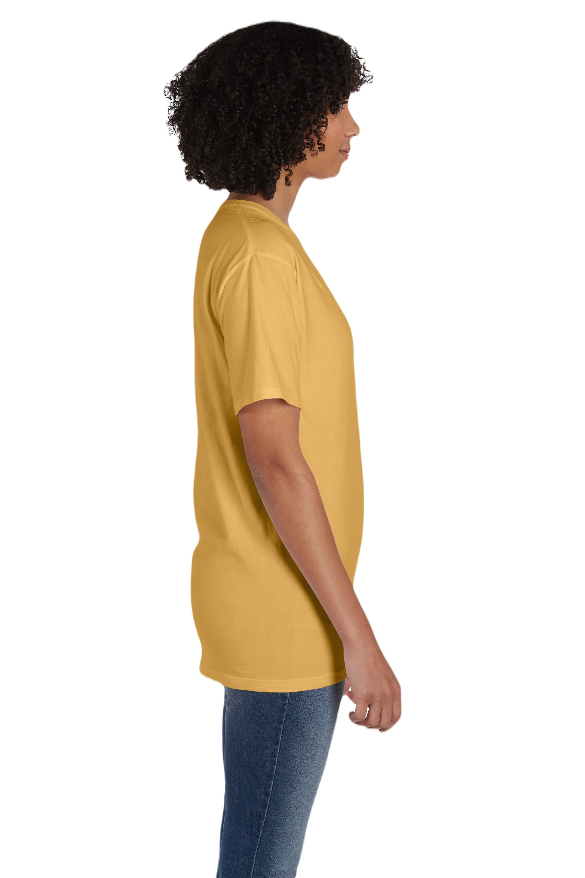 Unisex 100% Ringspun Cotton Garment-Dyed T-Shirt with Pocket - Artisan Gold
