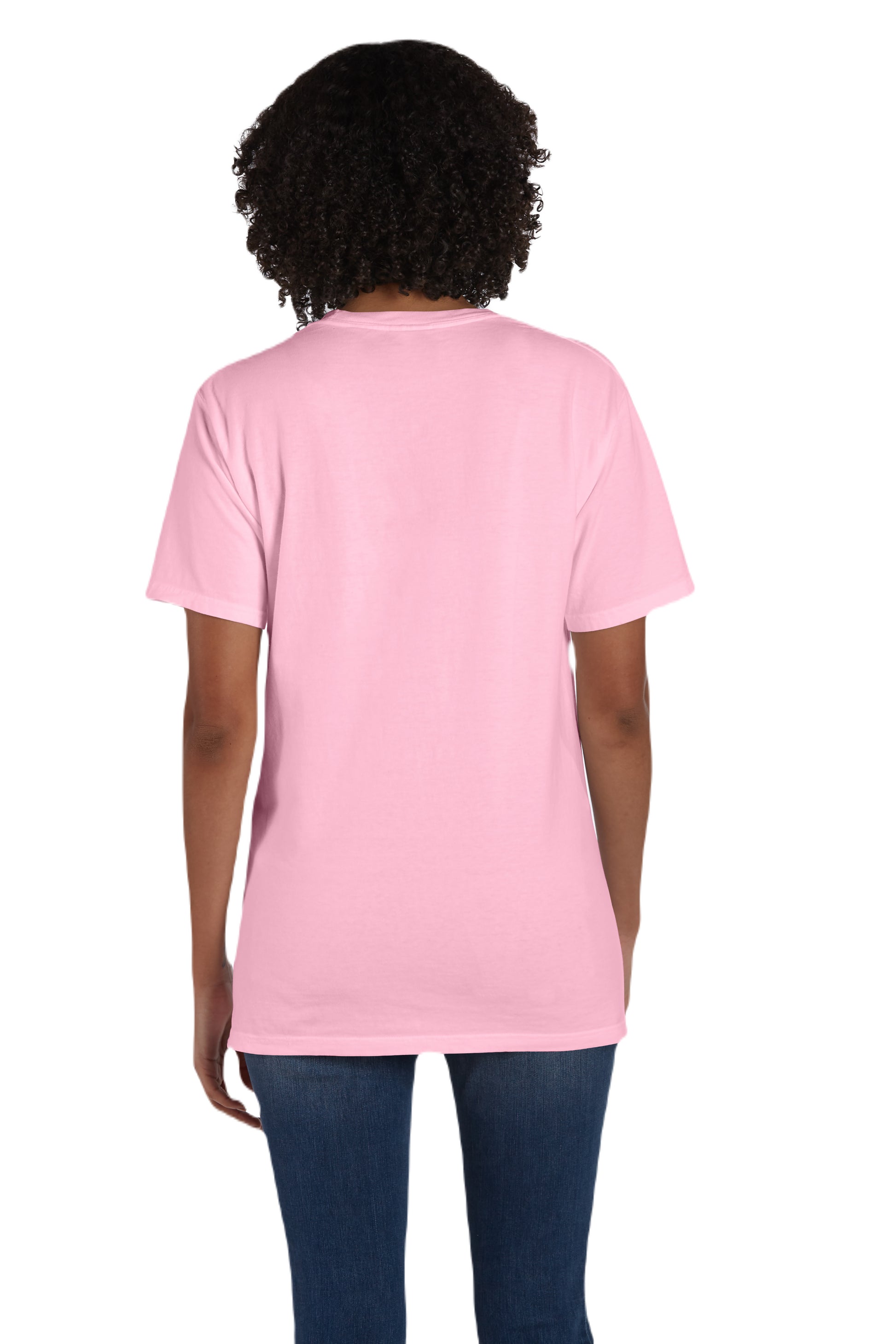Unisex 100% Ringspun Cotton Garment-Dyed T-Shirt with Pocket - Cotton Candy
