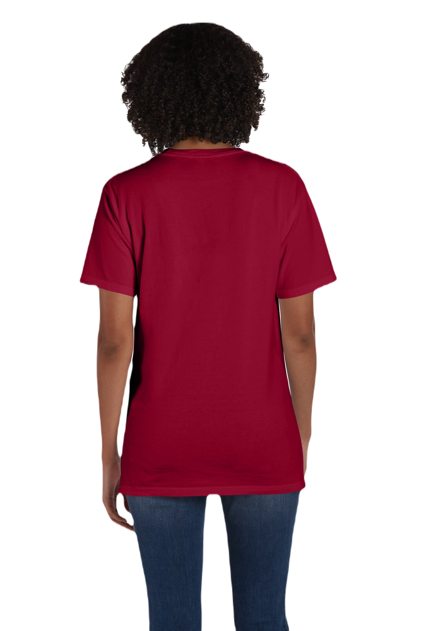 Unisex 100% Ringspun Cotton Garment-Dyed T-Shirt with Pocket - Crimson Fall