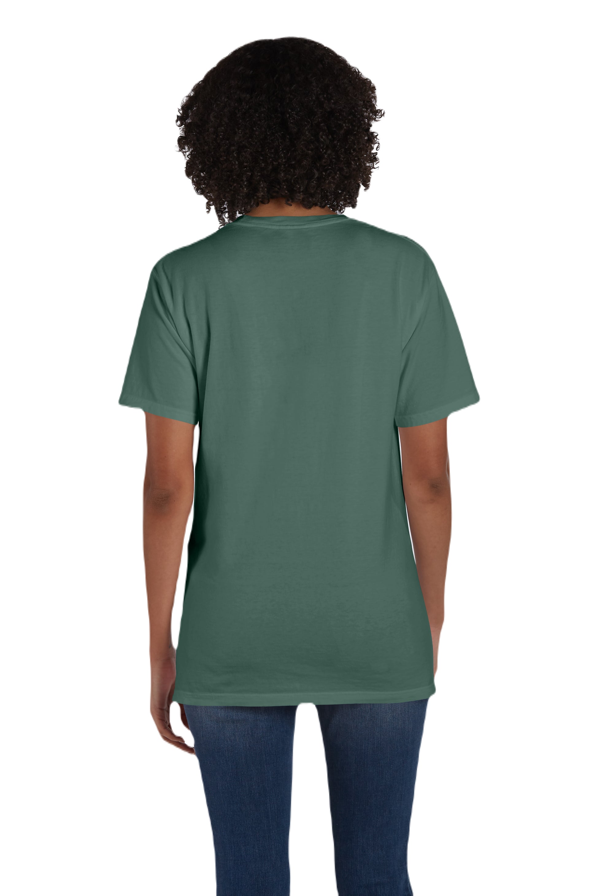 Unisex 100% Ringspun Cotton Garment-Dyed T-Shirt with Pocket - Cypress Green