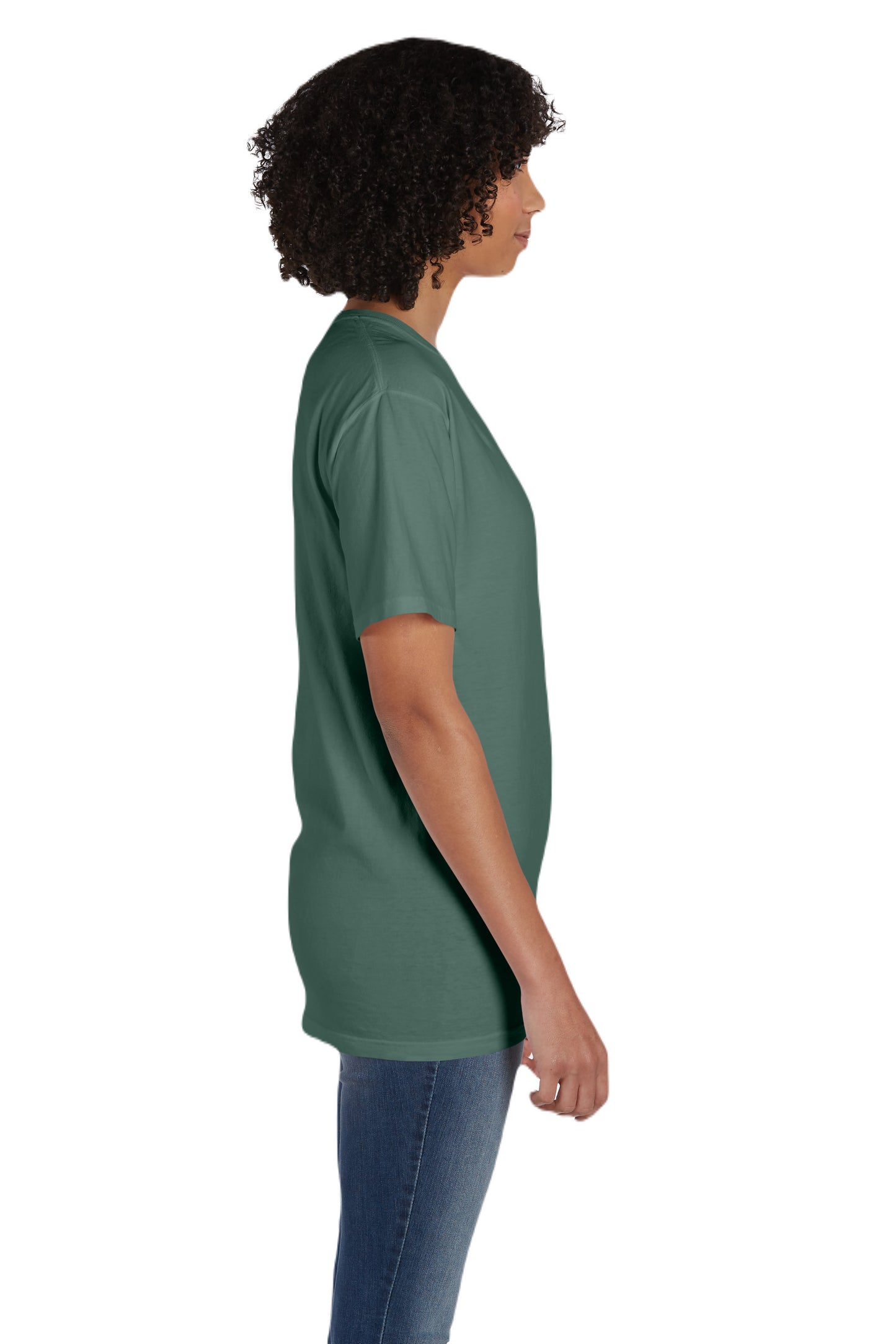 Unisex 100% Ringspun Cotton Garment-Dyed T-Shirt with Pocket - Cypress Green