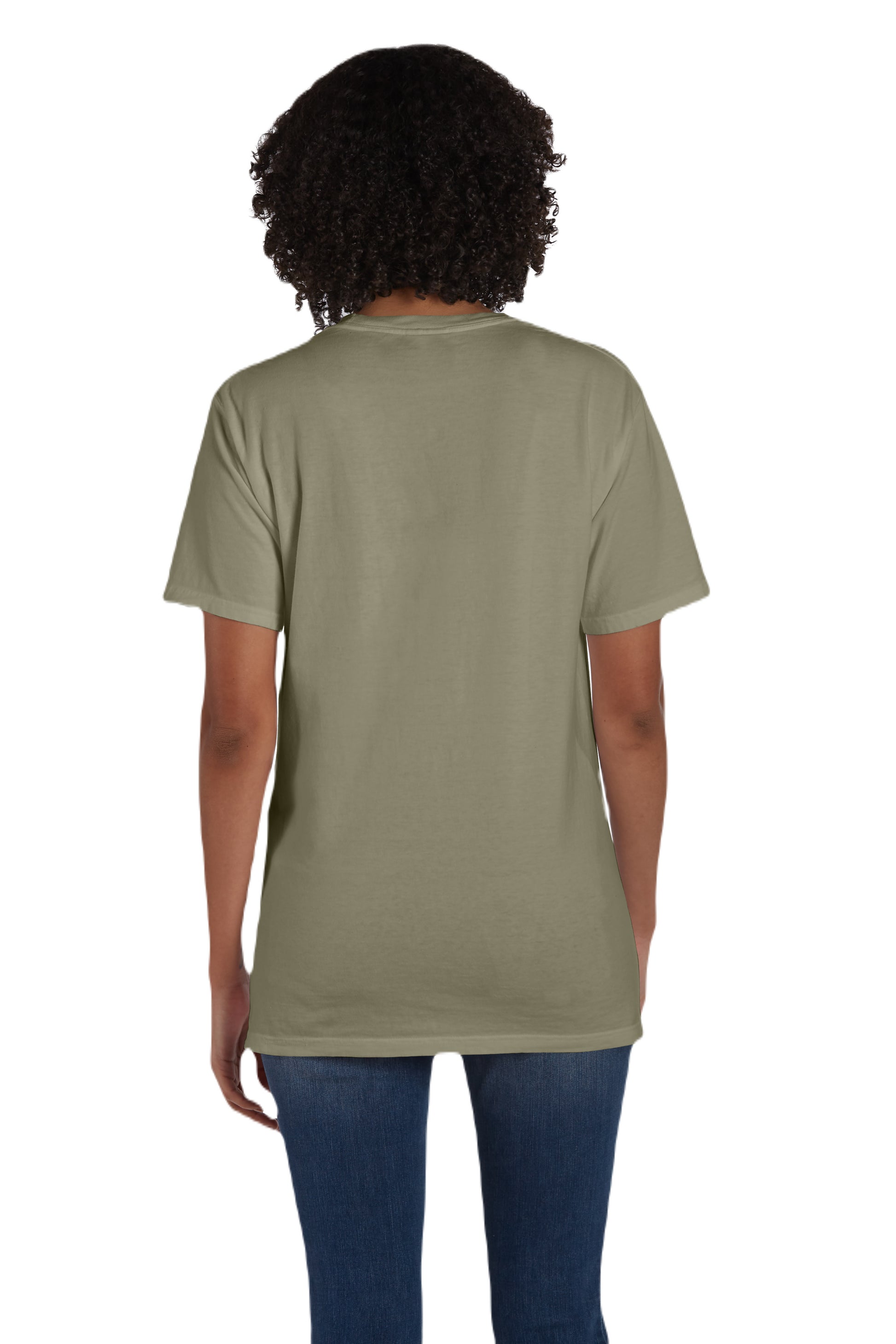 Unisex 100% Ringspun Cotton Garment-Dyed T-Shirt with Pocket - Faded Fatigue