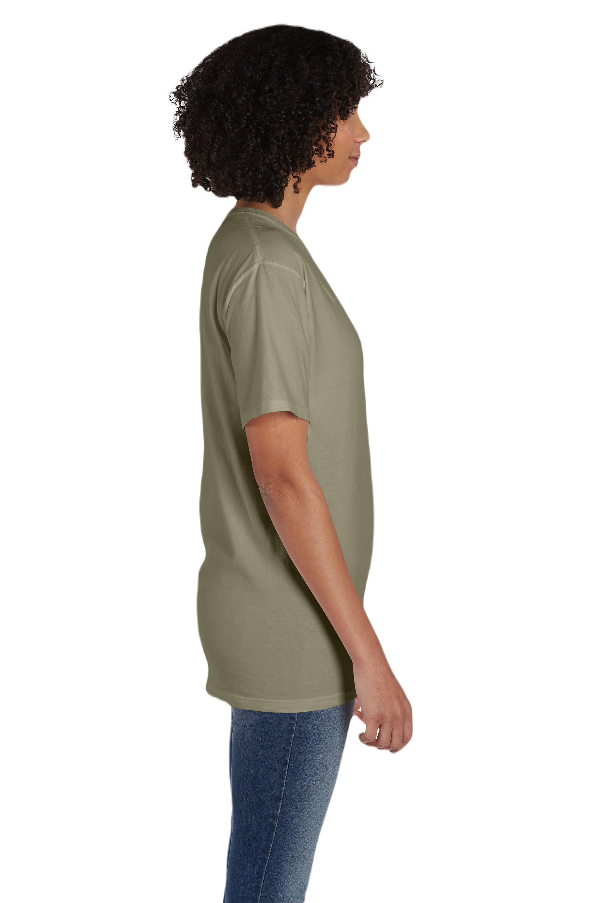 Unisex 100% Ringspun Cotton Garment-Dyed T-Shirt with Pocket - Faded Fatigue