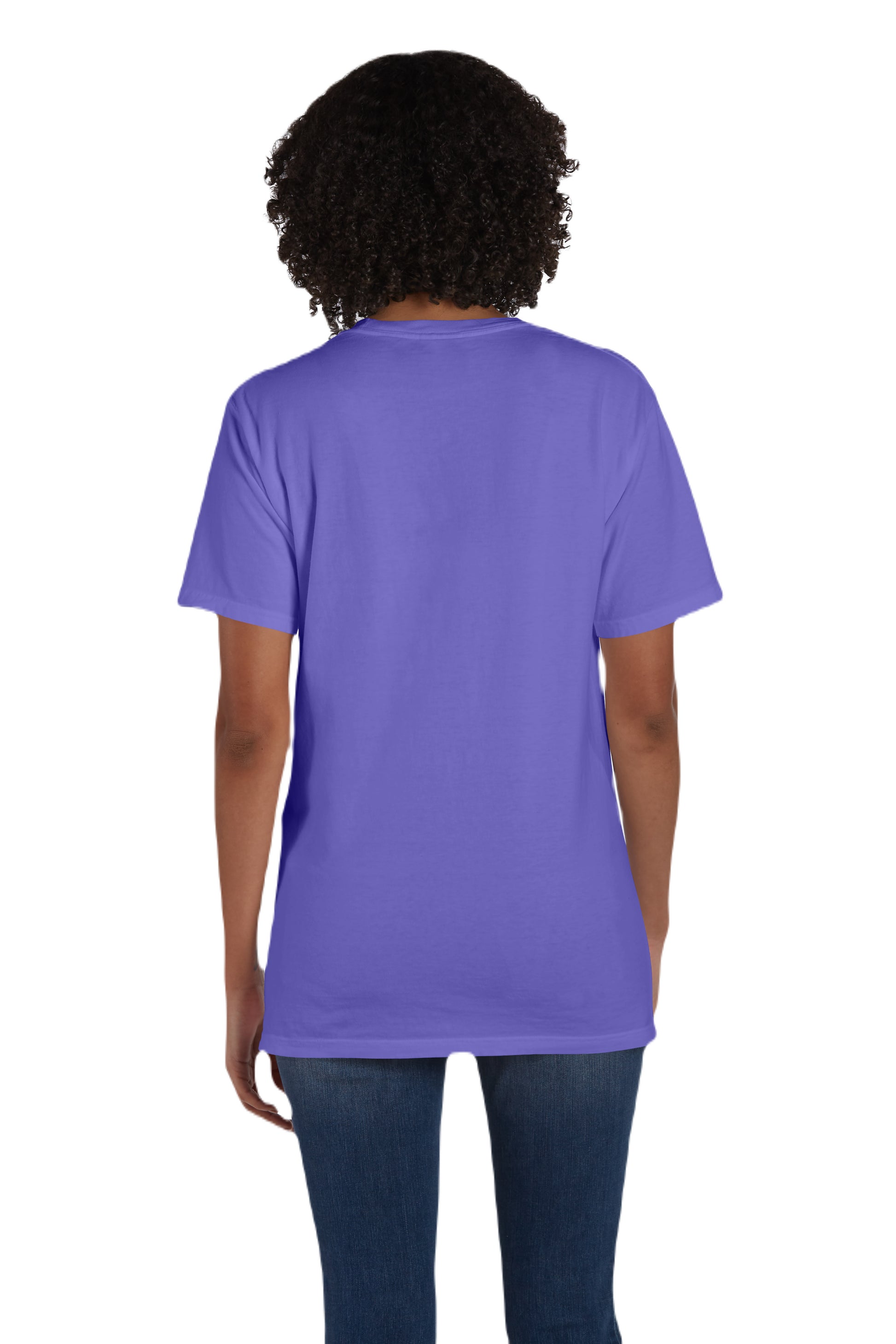 Unisex 100% Ringspun Cotton Garment-Dyed T-Shirt with Pocket - Lavender
