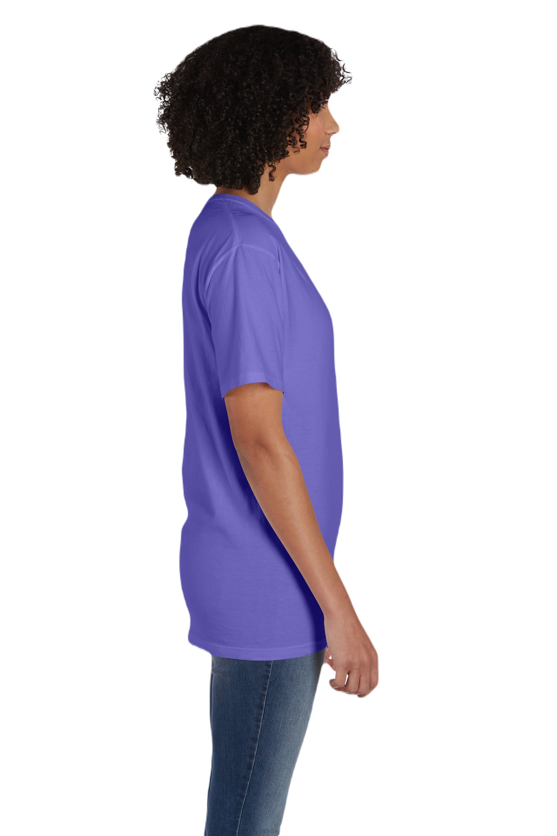 Unisex 100% Ringspun Cotton Garment-Dyed T-Shirt with Pocket - Lavender