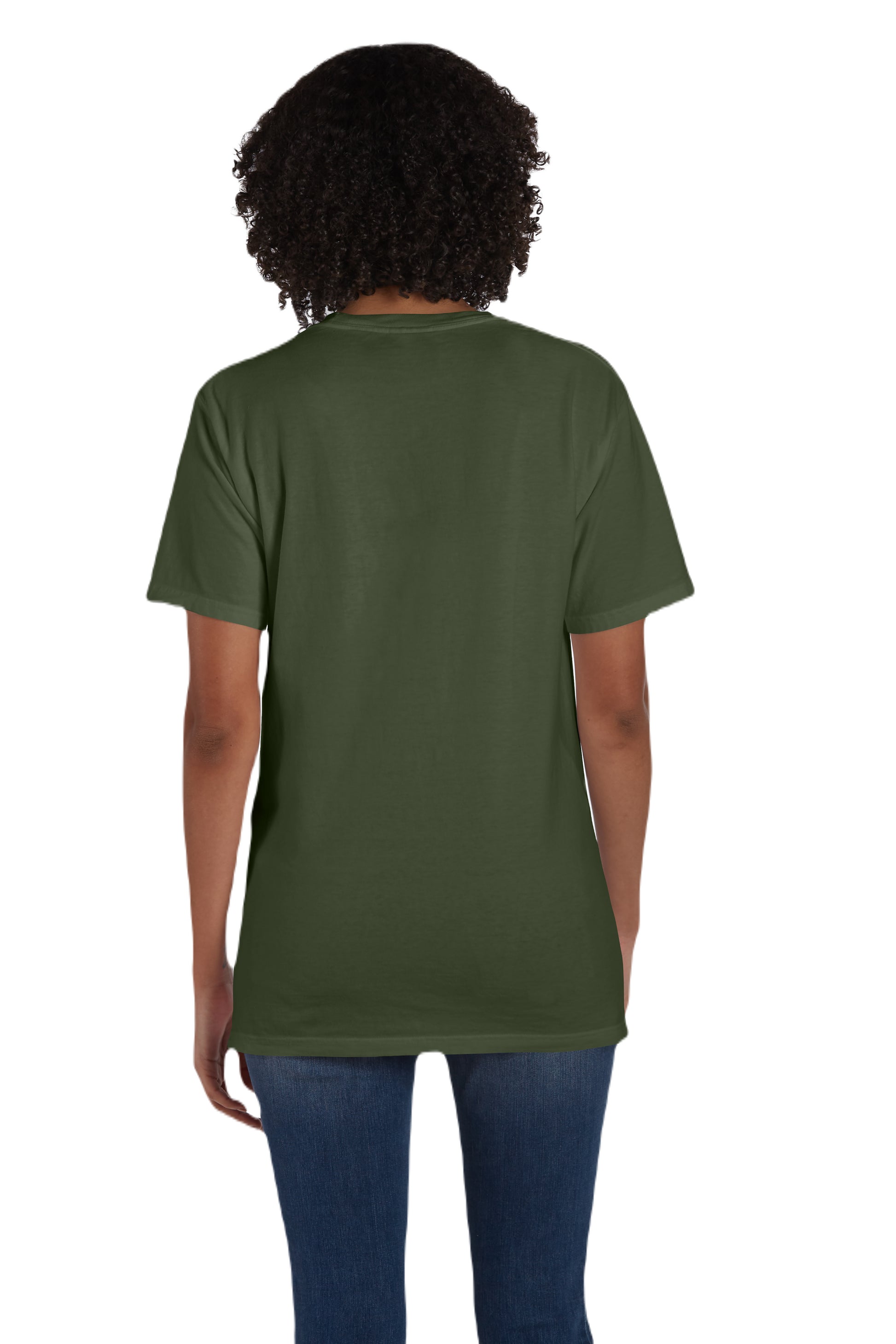 Unisex 100% Ringspun Cotton Garment-Dyed T-Shirt with Pocket - Moss
