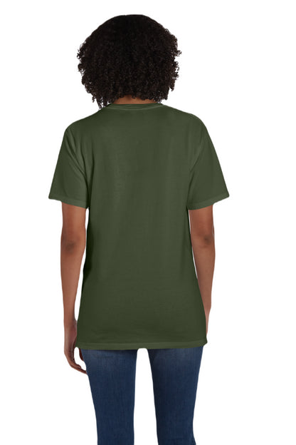 Unisex 100% Ringspun Cotton Garment-Dyed T-Shirt with Pocket - Moss