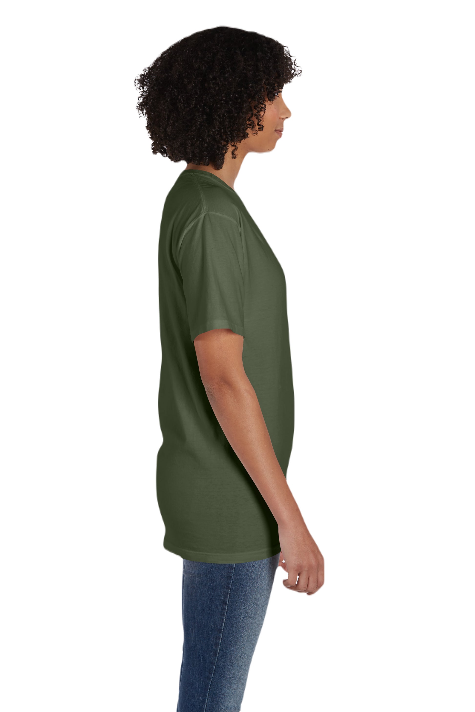 Unisex 100% Ringspun Cotton Garment-Dyed T-Shirt with Pocket - Moss