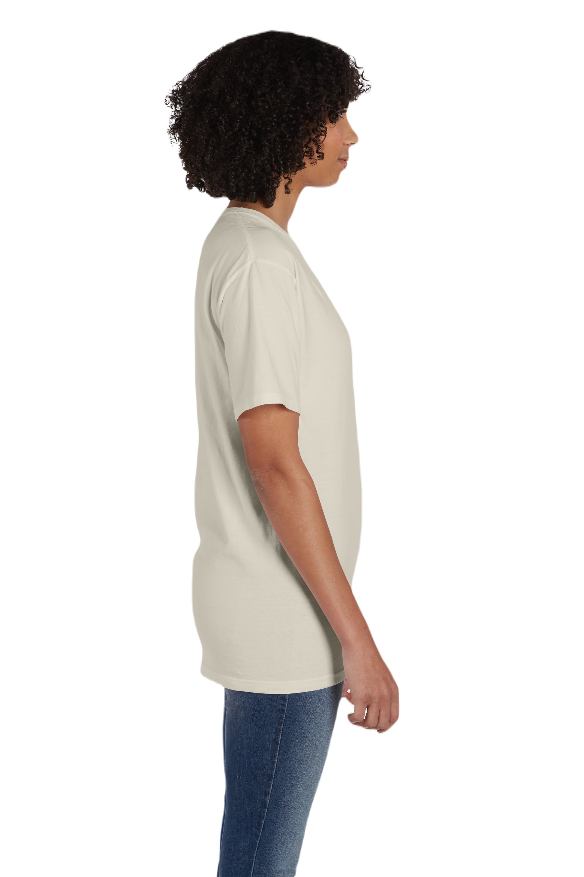 Unisex 100% Ringspun Cotton Garment-Dyed T-Shirt with Pocket - Parchment