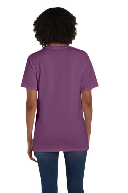 Unisex 100% Ringspun Cotton Garment-Dyed T-Shirt with Pocket - Purple Plm Raisn