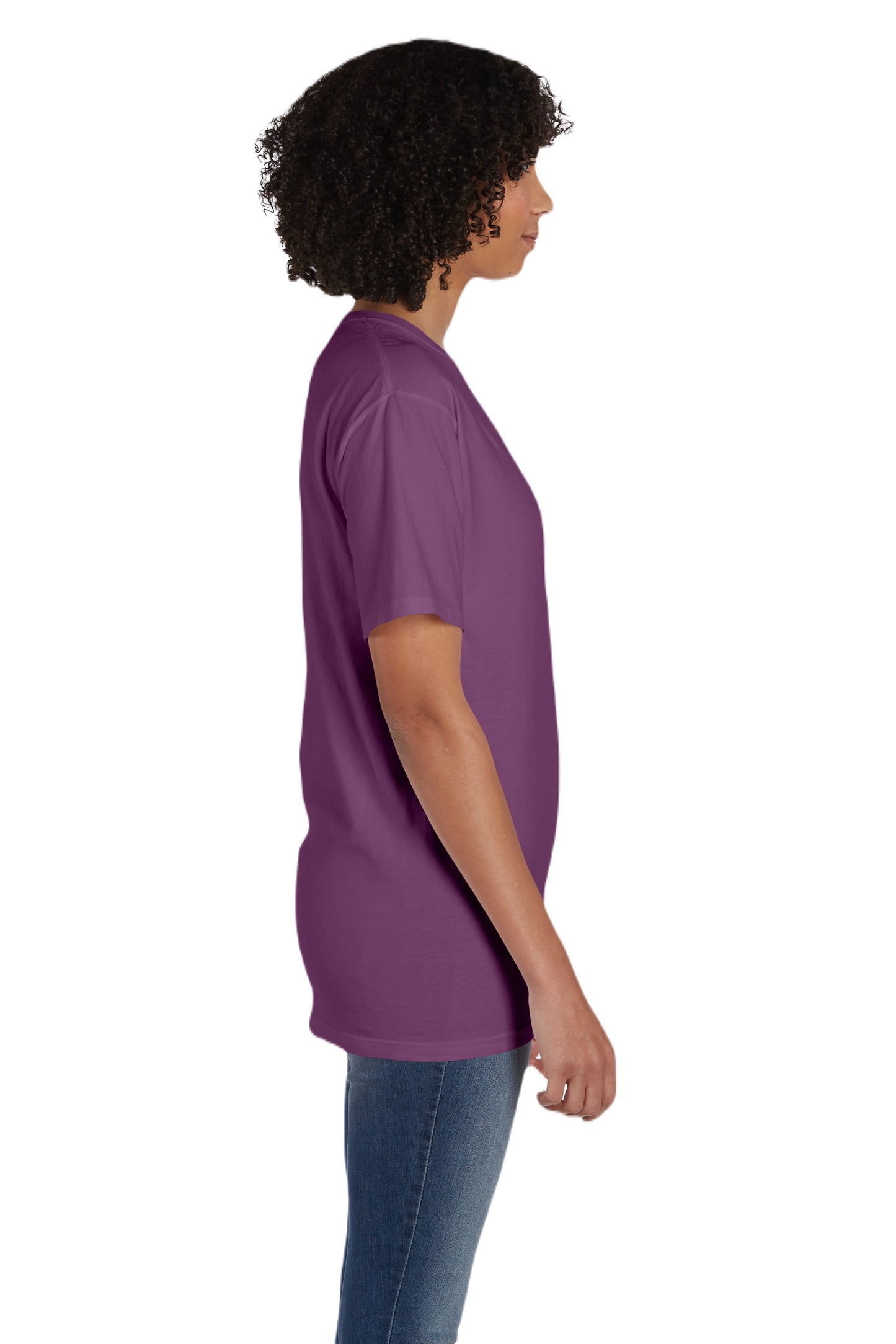 Unisex 100% Ringspun Cotton Garment-Dyed T-Shirt with Pocket - Purple Plm Raisn