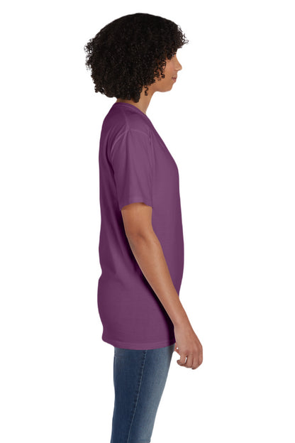 Unisex 100% Ringspun Cotton Garment-Dyed T-Shirt with Pocket - Purple Plm Raisn