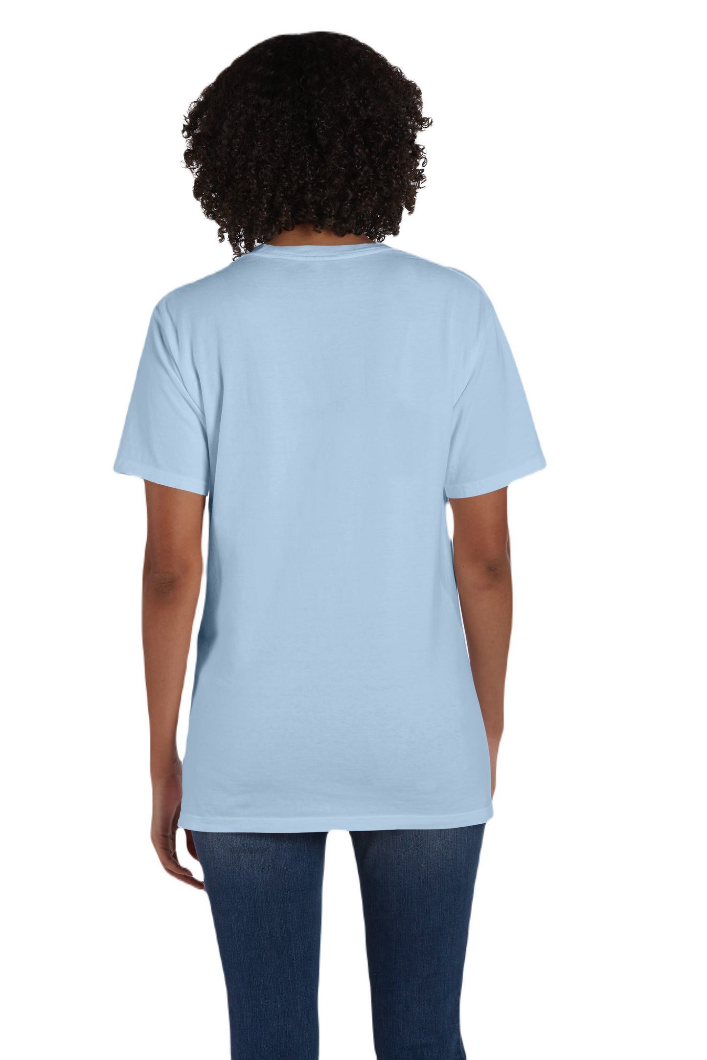 Unisex 100% Ringspun Cotton Garment-Dyed T-Shirt with Pocket - Soothing Blue