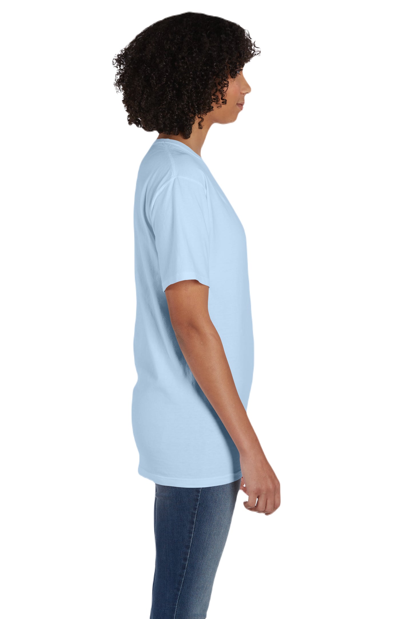 Unisex 100% Ringspun Cotton Garment-Dyed T-Shirt with Pocket - Soothing Blue