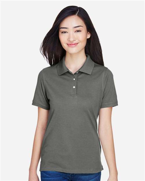 Harriton M265W Charcoal — on model front