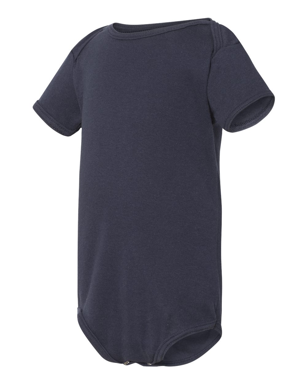 Infant Baby Rib Short-Sleeve One-Piece - Navy