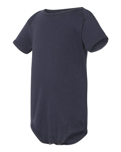 Infant Baby Rib Short-Sleeve One-Piece - Navy