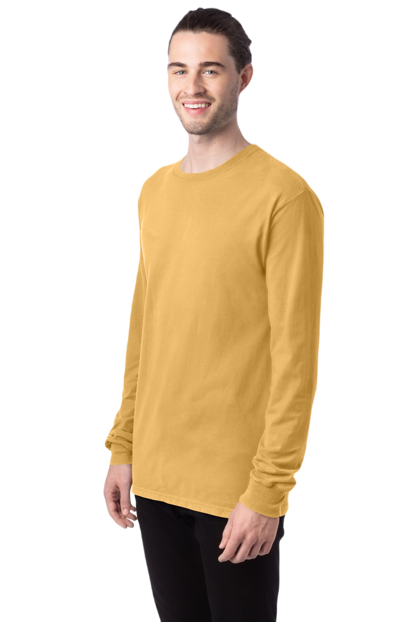 Unisex 100% Ringspun Cotton Garment-Dyed Long-Sleeve T-Shirt - Artisan Gold