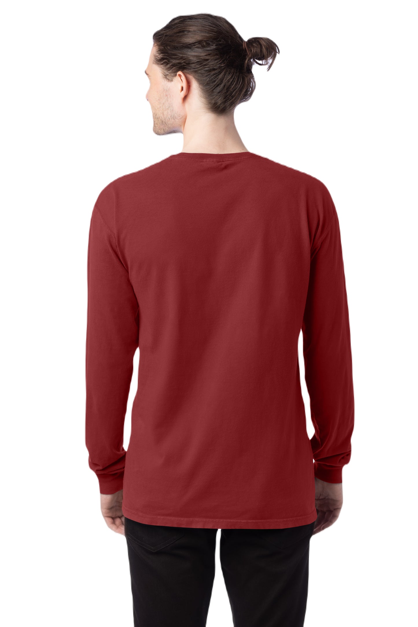 Unisex 100% Ringspun Cotton Garment-Dyed Long-Sleeve T-Shirt - Cayenne