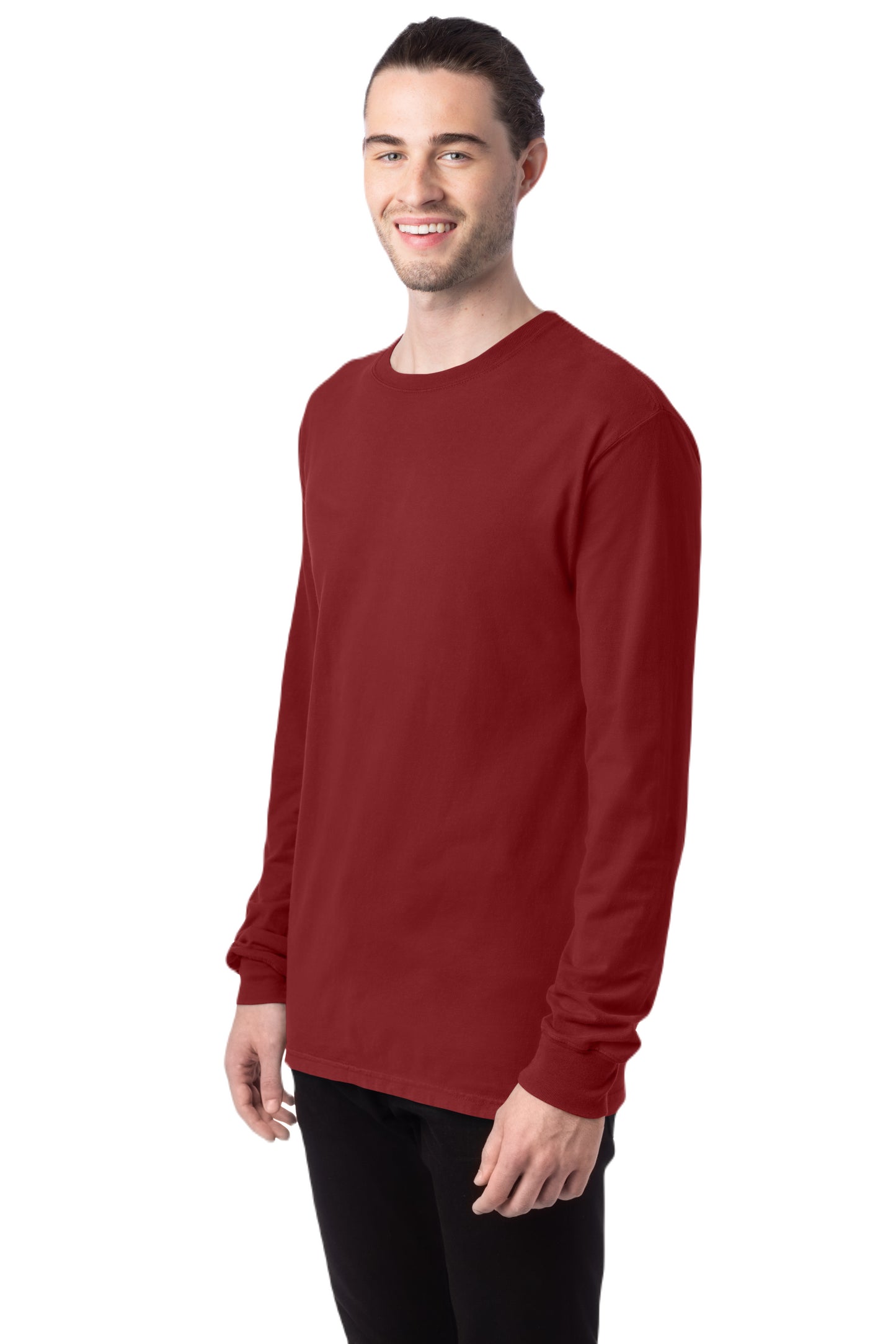 Unisex 100% Ringspun Cotton Garment-Dyed Long-Sleeve T-Shirt - Cayenne