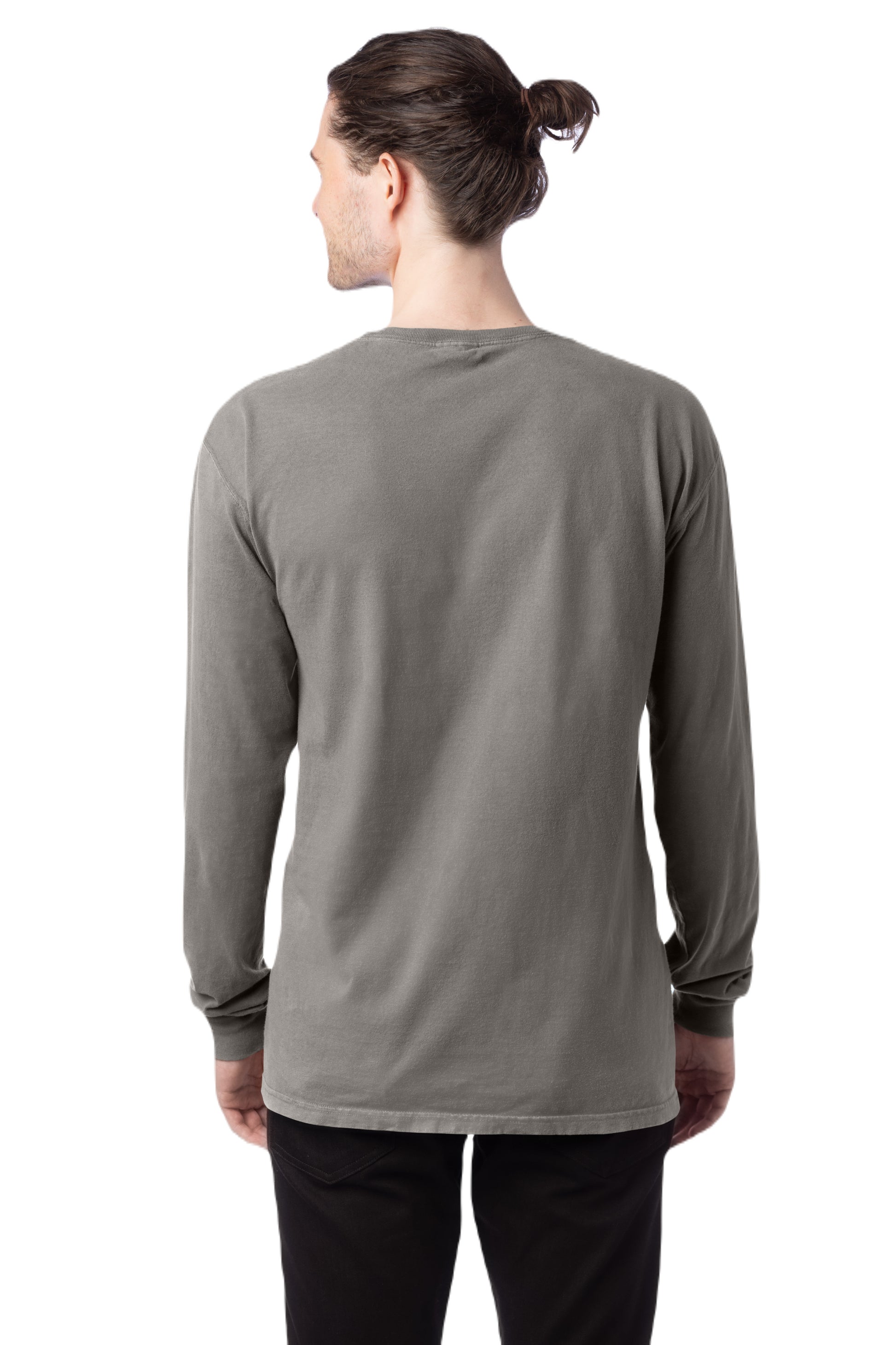Unisex 100% Ringspun Cotton Garment-Dyed Long-Sleeve T-Shirt - Concrete