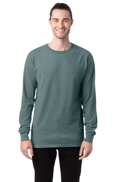 Unisex 100% Ringspun Cotton Garment-Dyed Long-Sleeve T-Shirt - Cypress Green