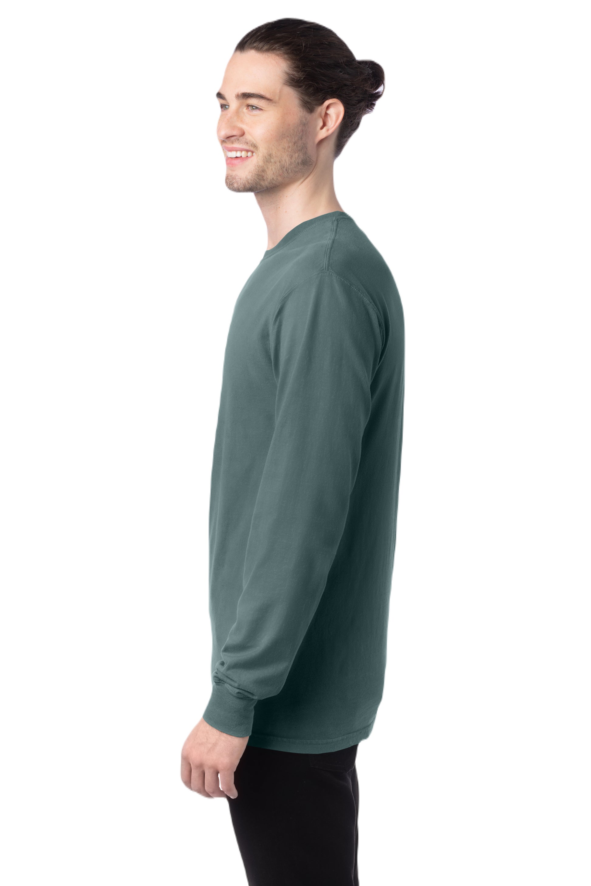 Unisex 100% Ringspun Cotton Garment-Dyed Long-Sleeve T-Shirt - Cypress Green