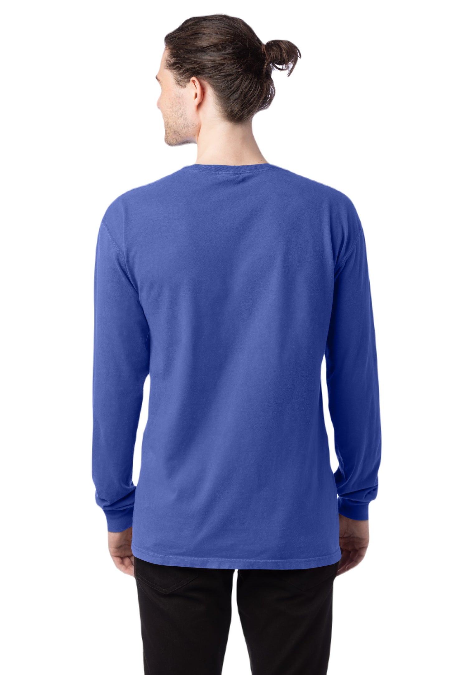 Unisex 100% Ringspun Cotton Garment-Dyed Long-Sleeve T-Shirt - Deep Forte