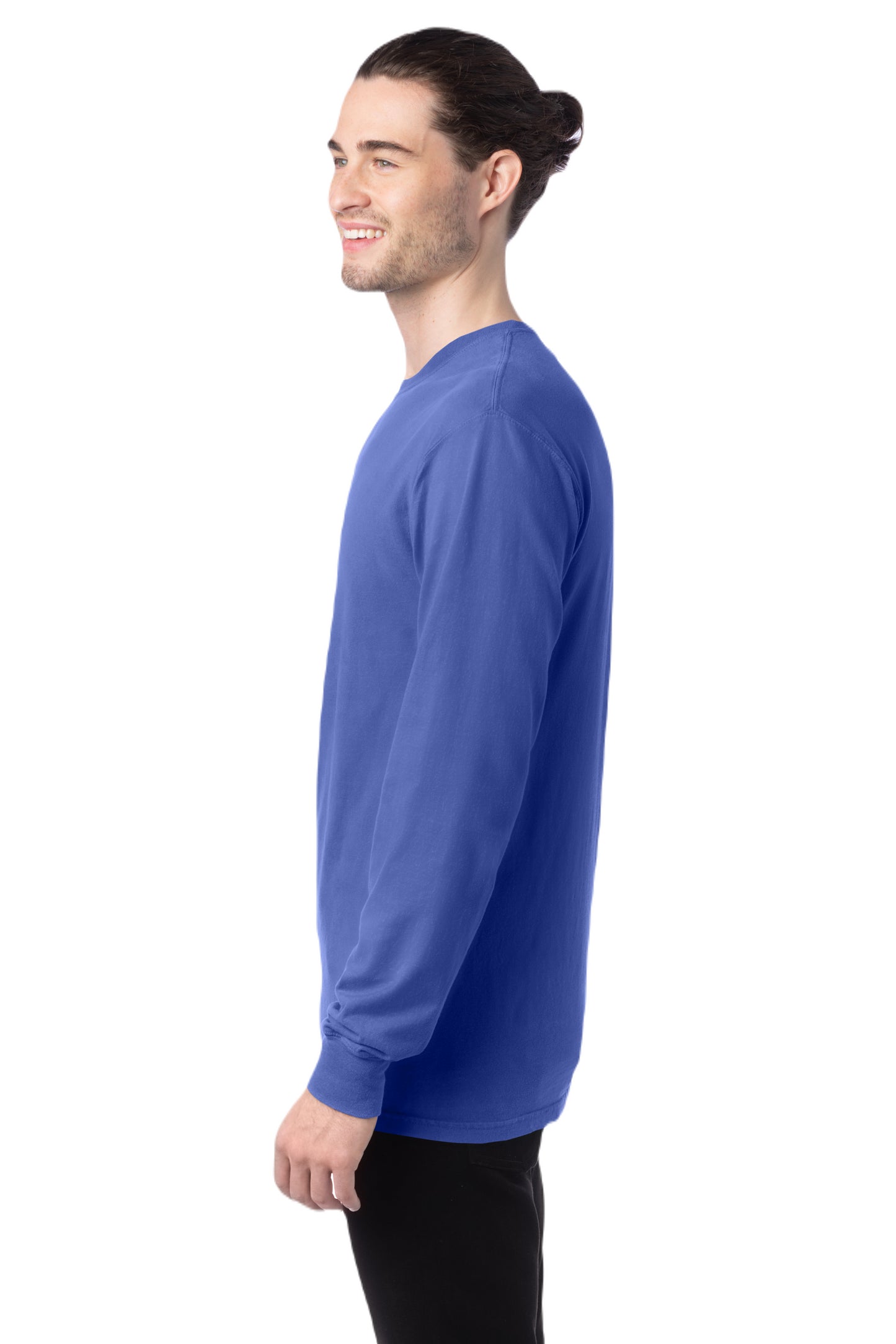 Unisex 100% Ringspun Cotton Garment-Dyed Long-Sleeve T-Shirt - Deep Forte