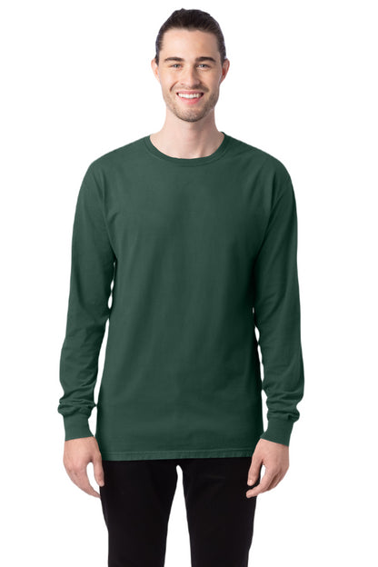 Unisex 100% Ringspun Cotton Garment-Dyed Long-Sleeve T-Shirt - Field Green