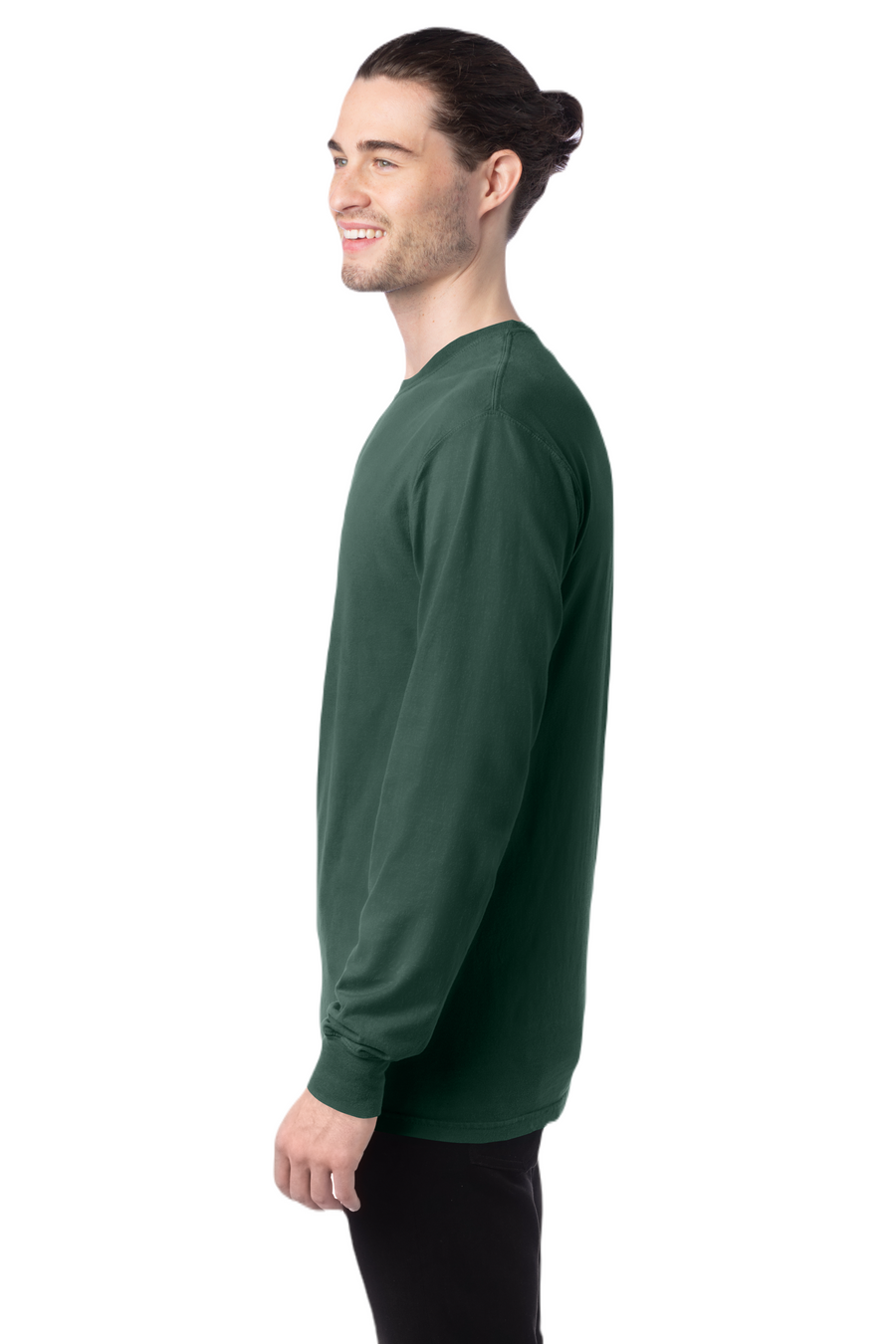 Unisex 100% Ringspun Cotton Garment-Dyed Long-Sleeve T-Shirt - Field Green