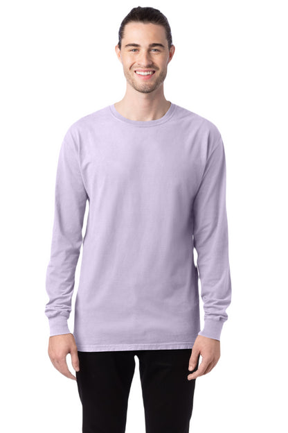 Unisex 100% Ringspun Cotton Garment-Dyed Long-Sleeve T-Shirt - Future Lavender