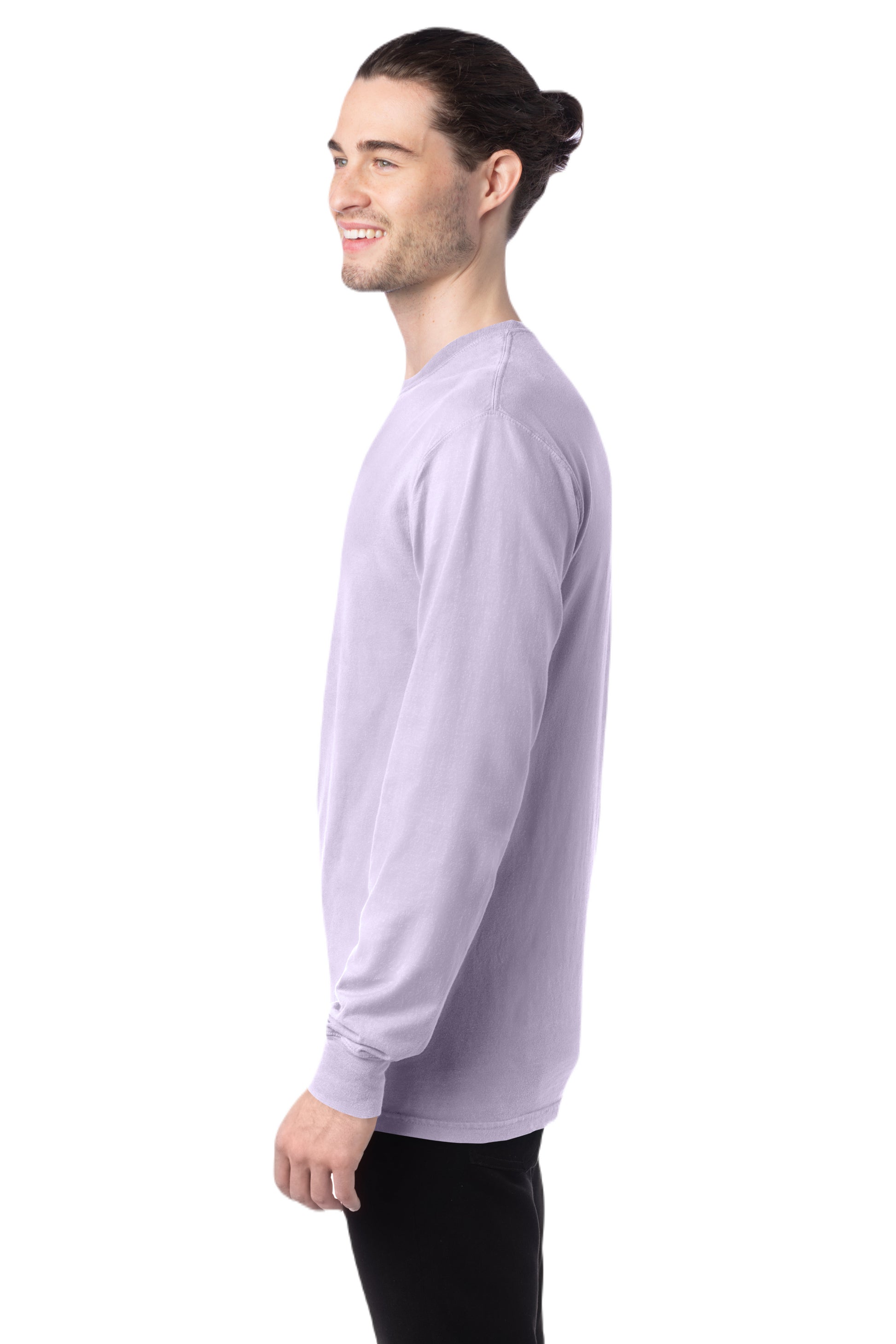 Unisex 100% Ringspun Cotton Garment-Dyed Long-Sleeve T-Shirt - Future Lavender