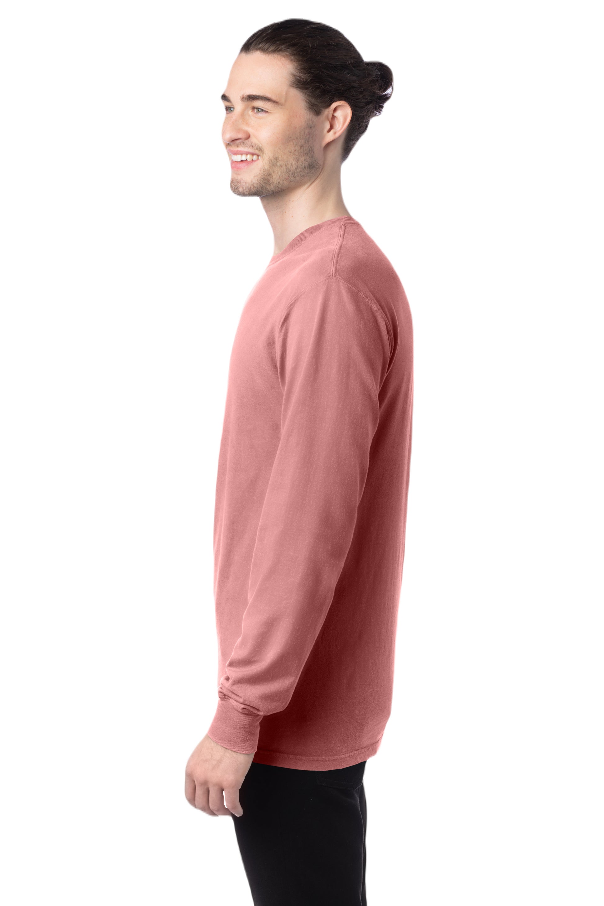 Unisex 100% Ringspun Cotton Garment-Dyed Long-Sleeve T-Shirt - MAUVE