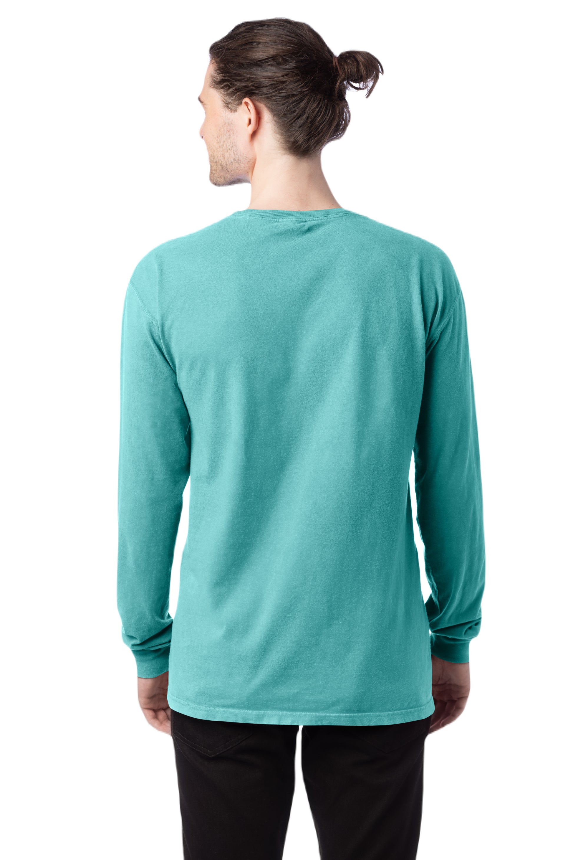 Unisex 100% Ringspun Cotton Garment-Dyed Long-Sleeve T-Shirt - Mint