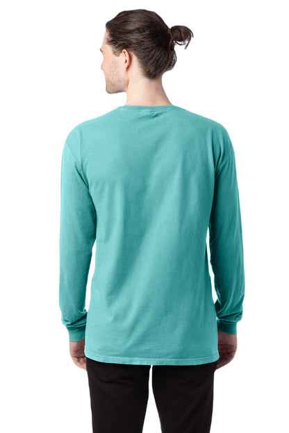 Unisex 100% Ringspun Cotton Garment-Dyed Long-Sleeve T-Shirt - Mint