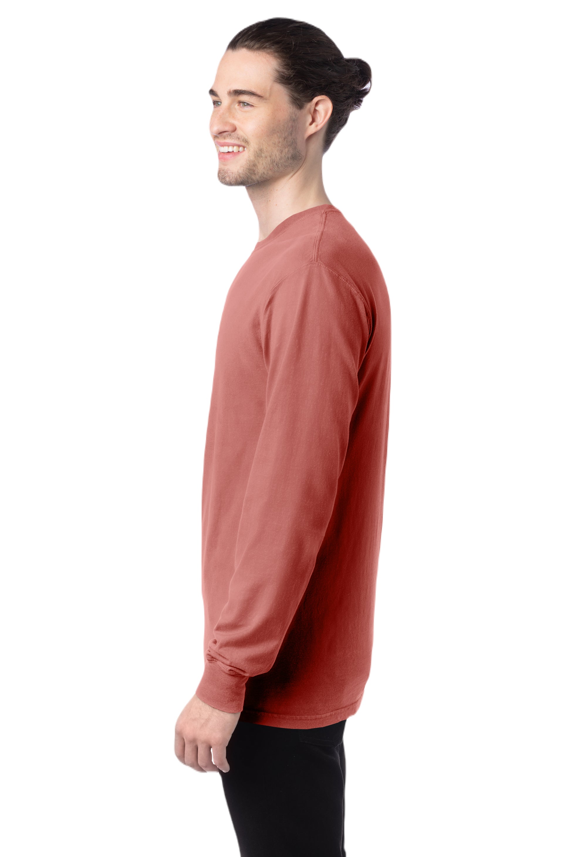 Unisex 100% Ringspun Cotton Garment-Dyed Long-Sleeve T-Shirt - Nantucket Red