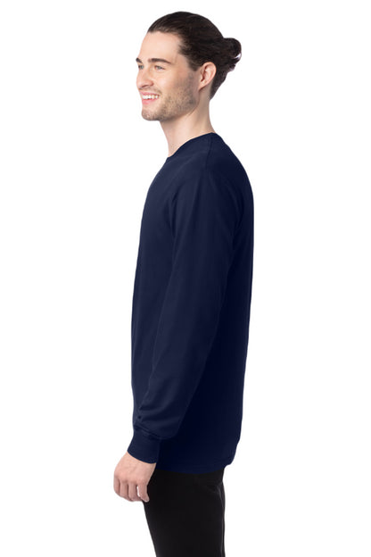 Unisex 100% Ringspun Cotton Garment-Dyed Long-Sleeve T-Shirt - Navy