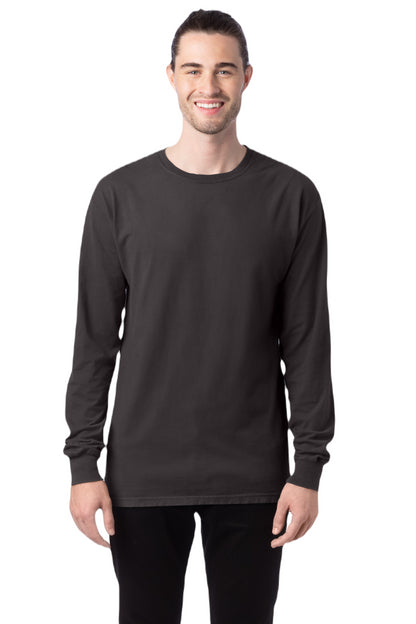 Unisex 100% Ringspun Cotton Garment-Dyed Long-Sleeve T-Shirt - New Railroad